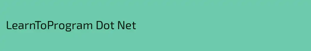 LearnToProgram Dot Net